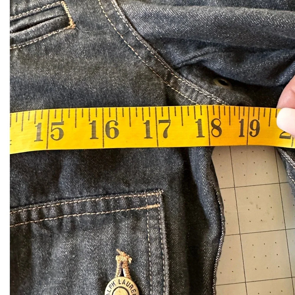 Ralph Lauren Denim SZ SM Moto VTGE Jacket Small Dark Indigo Blue /BL Buckle Neck - Picture 12 of 14